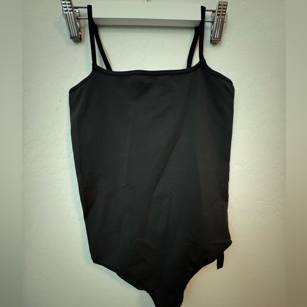 SKIMS Black Nylon-Spandex Blend Brief BodySuit Size Small